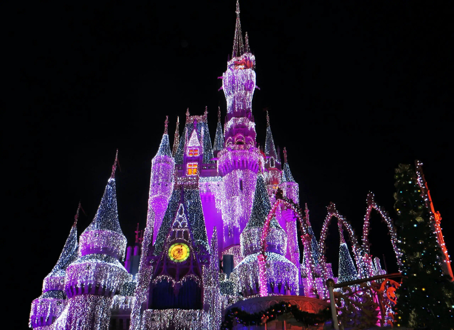 Pink White and Purple Light-up Disney World Castle