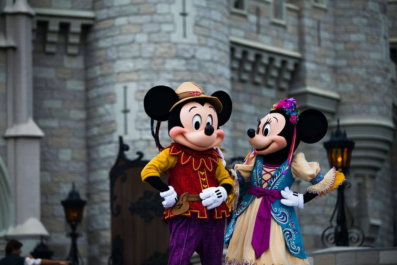 Mickey and Minnie Mouse at a Disney Park