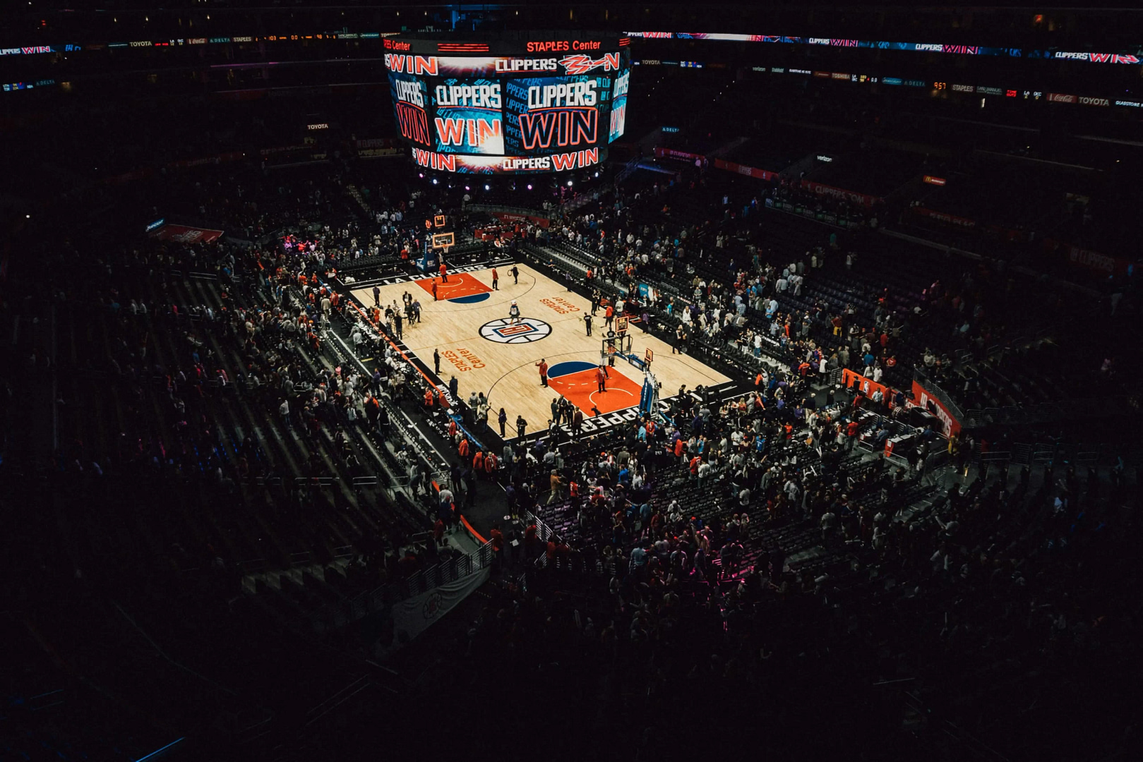 Staples Arena full of NBA Clippers fans during a game